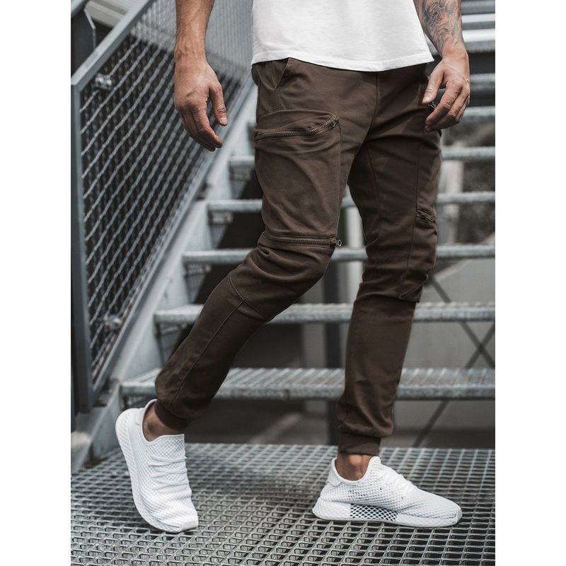 Herrenbekleidung Jogginghose Herrenmode Small Foot Hose Multi-Pocket Cargohose Freizeithose_voghion.com