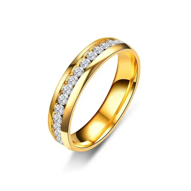 Heiße verkäufe Größe US6-13 Gold Silber Überzogene Schwarz Farbe Edelstahl Zirkon Paar frauen männer Ring männlich weiblich schmuck_voghion.com
