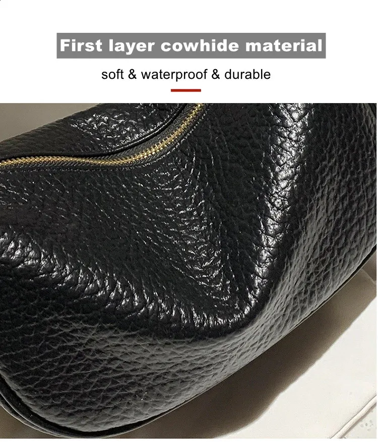 Geantă de umăr pentru femei, geantă de mână din piele naturală cu 3 straturi cu fermoar, geantă de mână din piele de vacă, geantă crossbody pentru femei, geantă de mână Hobos Messenger Tote_voghion.com