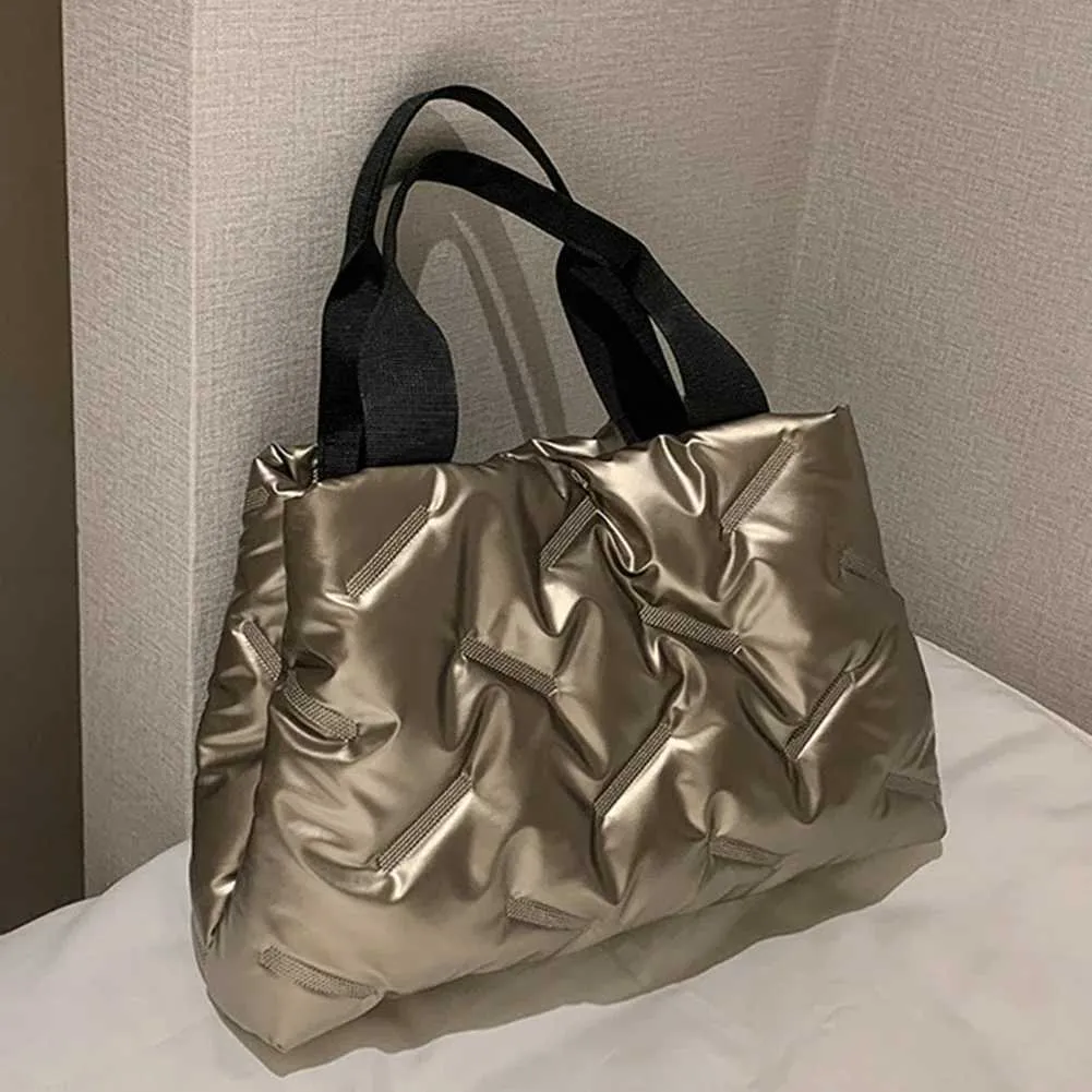 Moda Donna Hobo Trapuntato Spazio Imbottito Borsa A Tracolla Borsa Invernale Donna Cuscino Grande Capacità Tote Crossbody Ba241105_voghion.com