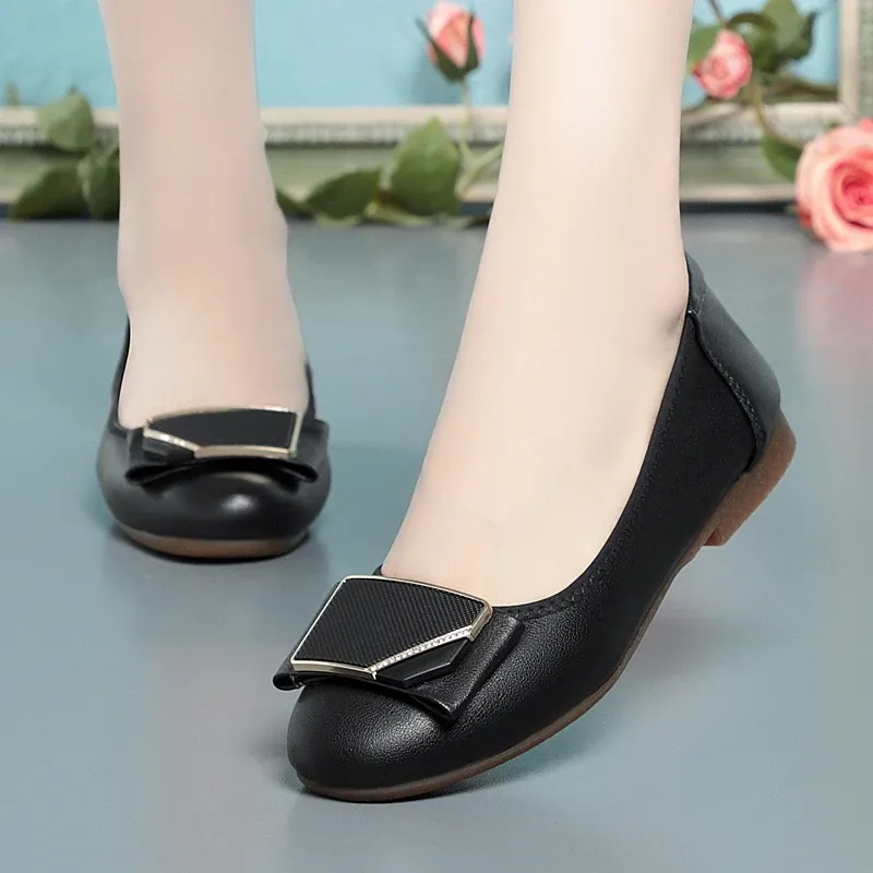 Ballet Flats For Women Genuine Leather Comfortable Soft Sole Shoes_voghion.com