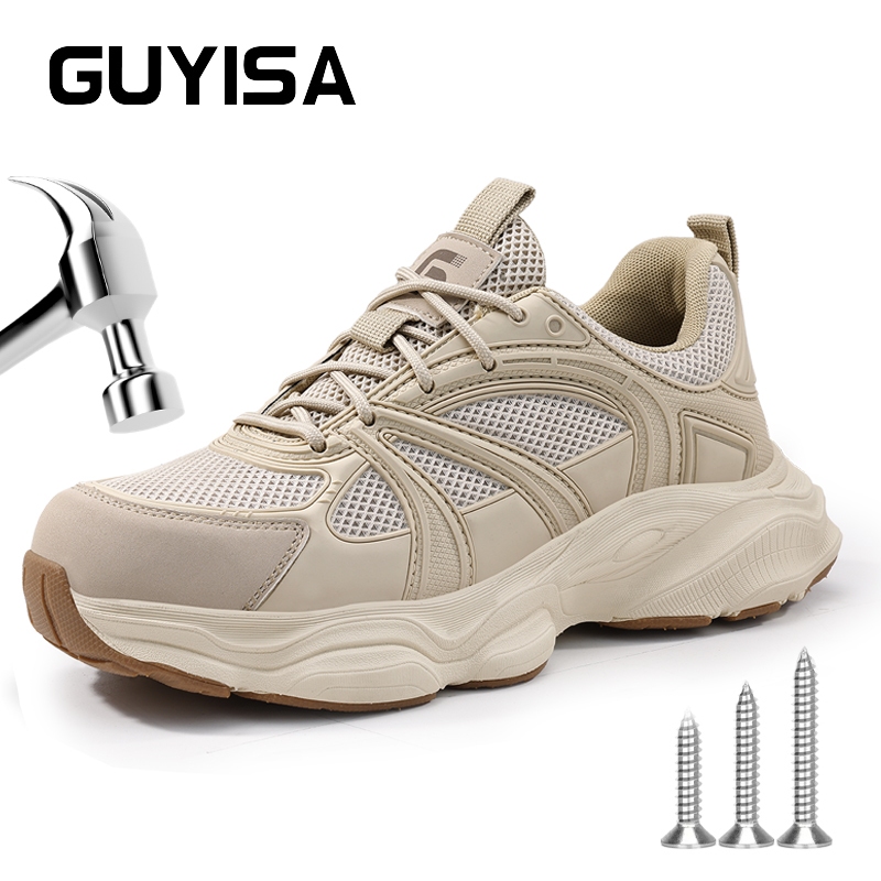 Scarpe antinfortunistiche GUYISA da donna con punta in acciaio, leggere e morbide, anti-sfondamento e anti-perforazione 5008_voghion.com