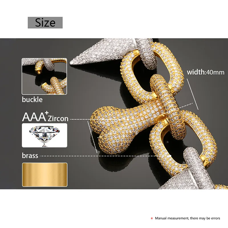 Iced Out Cuban Link Chain Necklace For Men Prong Set Jewellery_voghion.com