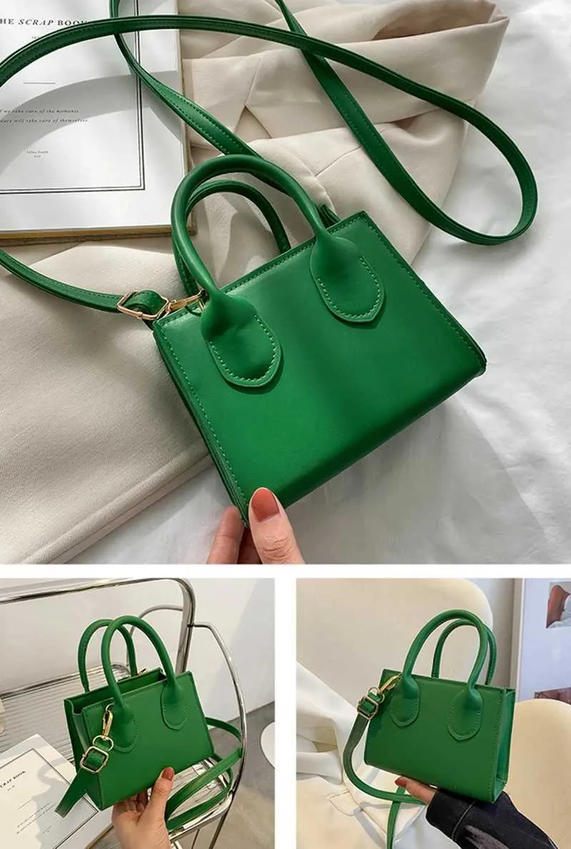 Elegant Top Handle Shoulder Bag For Women Solid Color Pu Leather_voghion.com