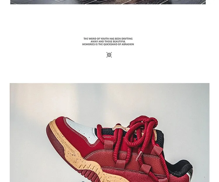 Modne, platformowe, retro, czerwone, uliczne, hip-hopowe buty męskie, trampki do skateboardingu, męskie, niskie, codzienne, sportowe buty sportowe 250310_voghion.com