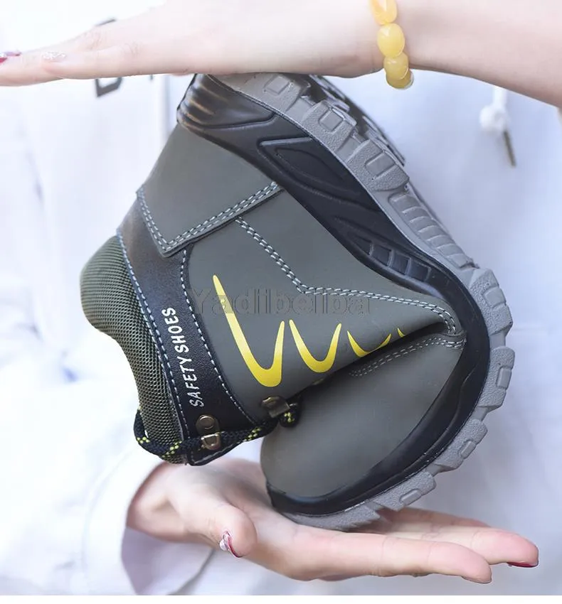Für Sicherheit Wasserdichte Sicherheit Knöchel Schuhe Anti-smashing Stahl Kappe Kappe Winter Männer Bau Arbeit Stiefel a60c_voghion.com
