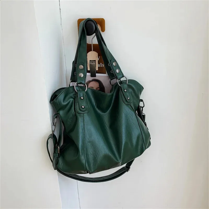 Grandi borse a tracolla nere da donna, grandi dimensioni, casual, tote bag di qualità in pelle PU, hobo, borsa a tracolla, da viaggio, da donna_voghion.com