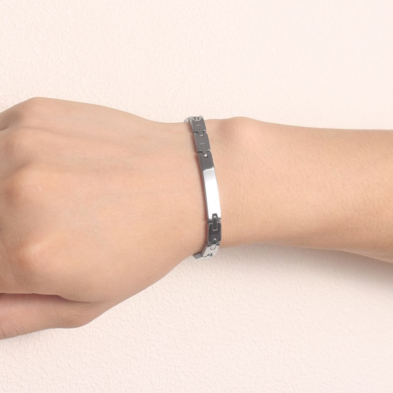 Braccialetti in acciaio inossidabile 304 tinta unita stile semplice casual in massa_voghion.com