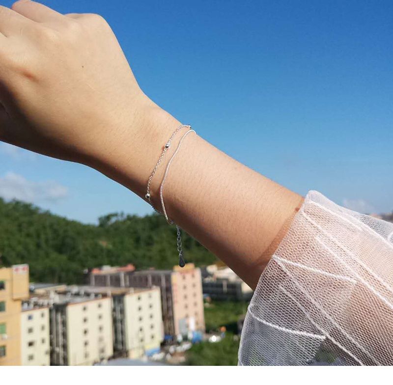 Bracelet Snake Bone Chain Beaded Round Bead Bracelet Retro Women Simple Fine Versatile Temperament Fashion Accessories_voghion.com