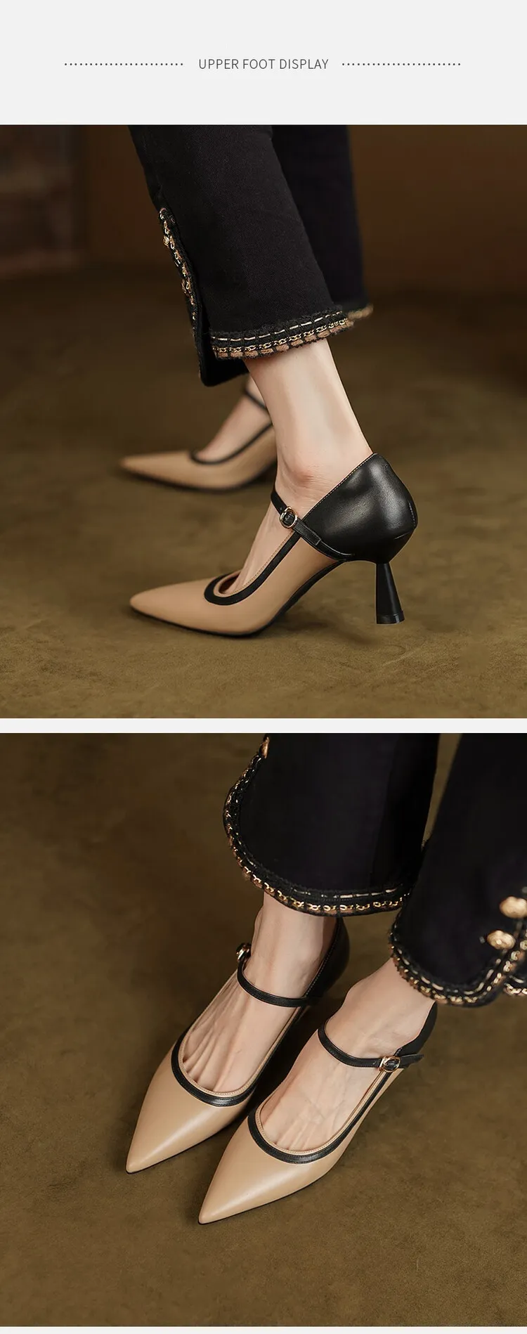 Primavera 2023 Scarpe con tacco a spillo, punta affilata, tacco sottile, in pelle scamosciata di pecora, da donna, con fibbia, fatte a mano, Bca9 S_voghion.com