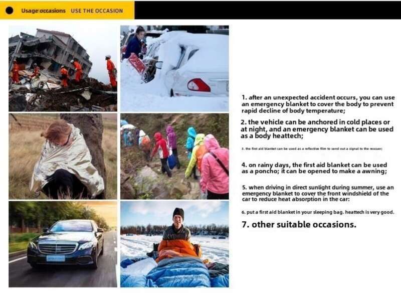 Wilderness Emergency Survival First Aid Sunscreen Insulation Distress Seeking Reflective Blanket, Cold Proof_voghion.com