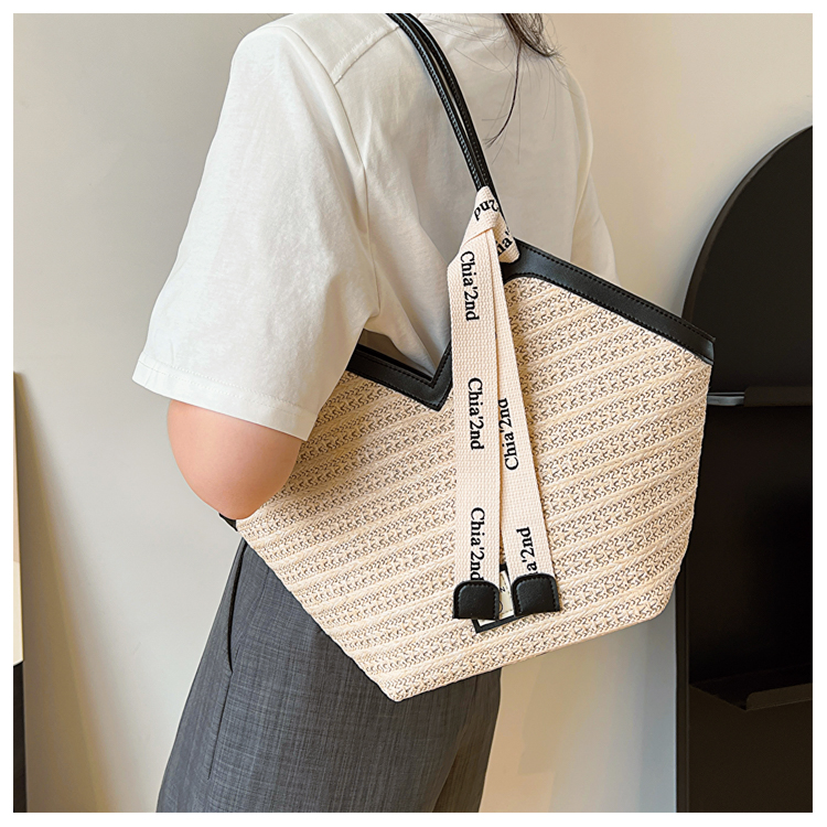 Geflochtene Stroh Umhängetasche Für Damen Elegante Schultertasche_voghion.com