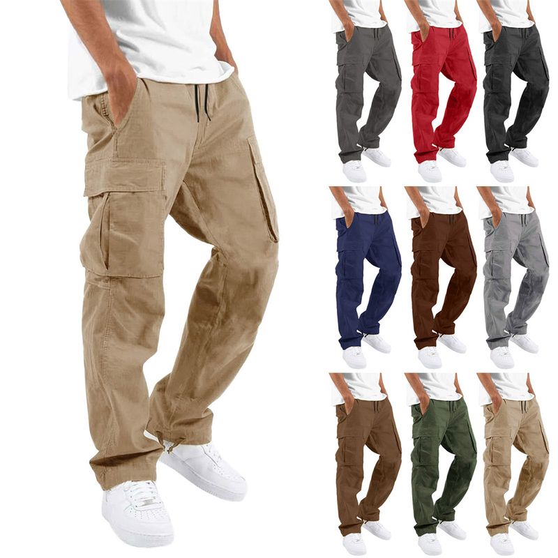 Herrenbekleidung, Overall, Kordelzug, mehrere Taschen, Freizeithose_voghion.com