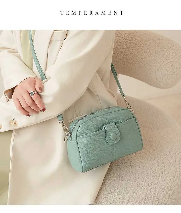 Borsa a tracolla da donna in pelle PU piccola quadrata casual versatile bella moda monospalla grande capacità_voghion.com