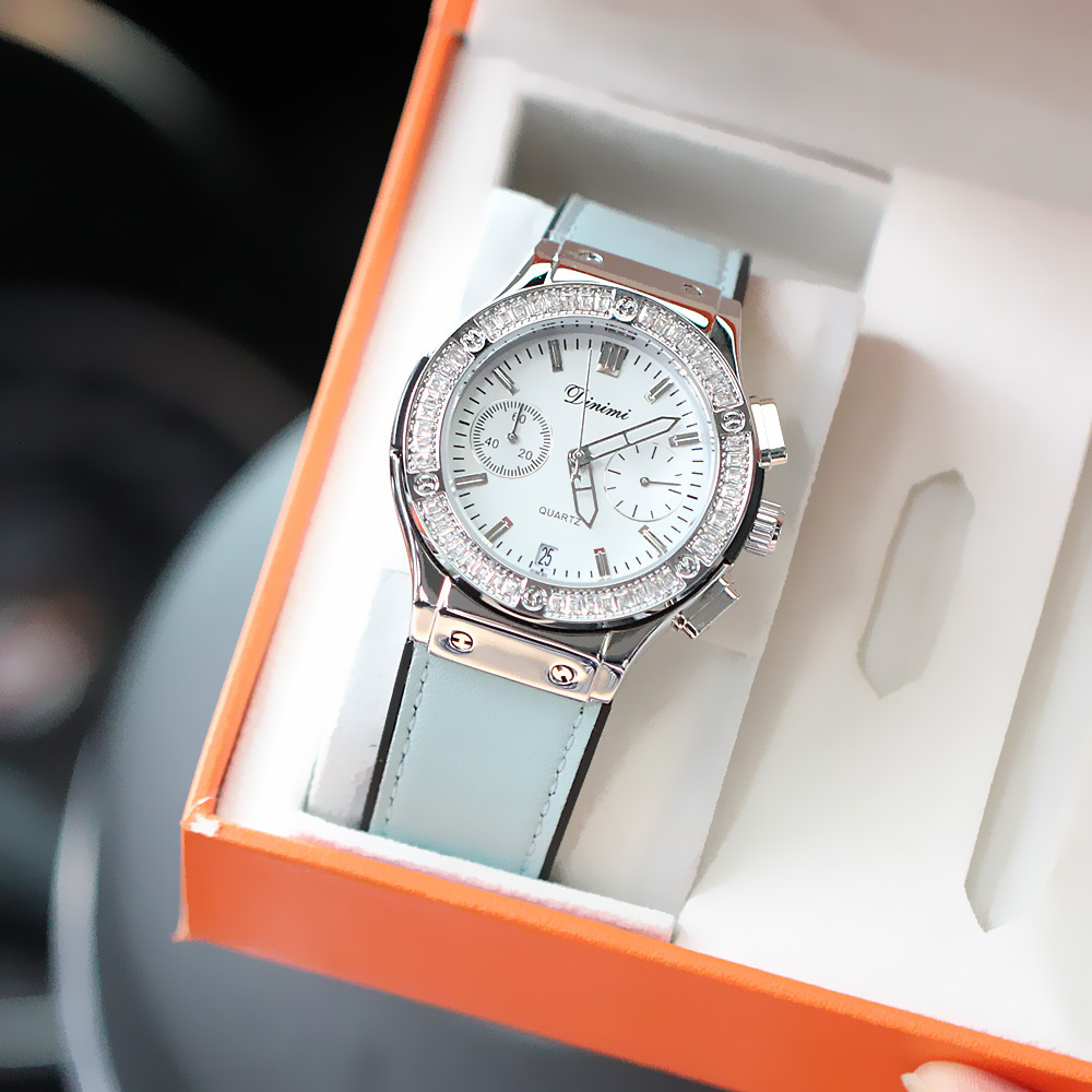 Orologio impermeabile al quarzo con cintura di diamanti multifunzionale stile puntatore alla moda dal vivo_voghion.com