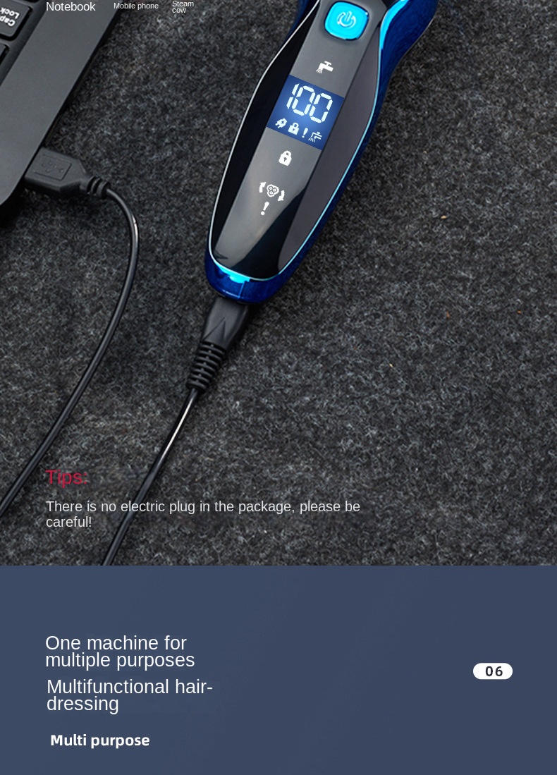 Electric Shaver 4D For Men Electric Hair Clipper USB Rechargeable Professional Hair Trimmer Hair Cutter_voghion.com
