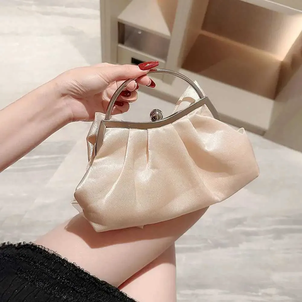 Gyllene siden rosett kväll elegant och trendig bankett clutch kedja axelväska plånbok för kvinnor festväska_voghion.com