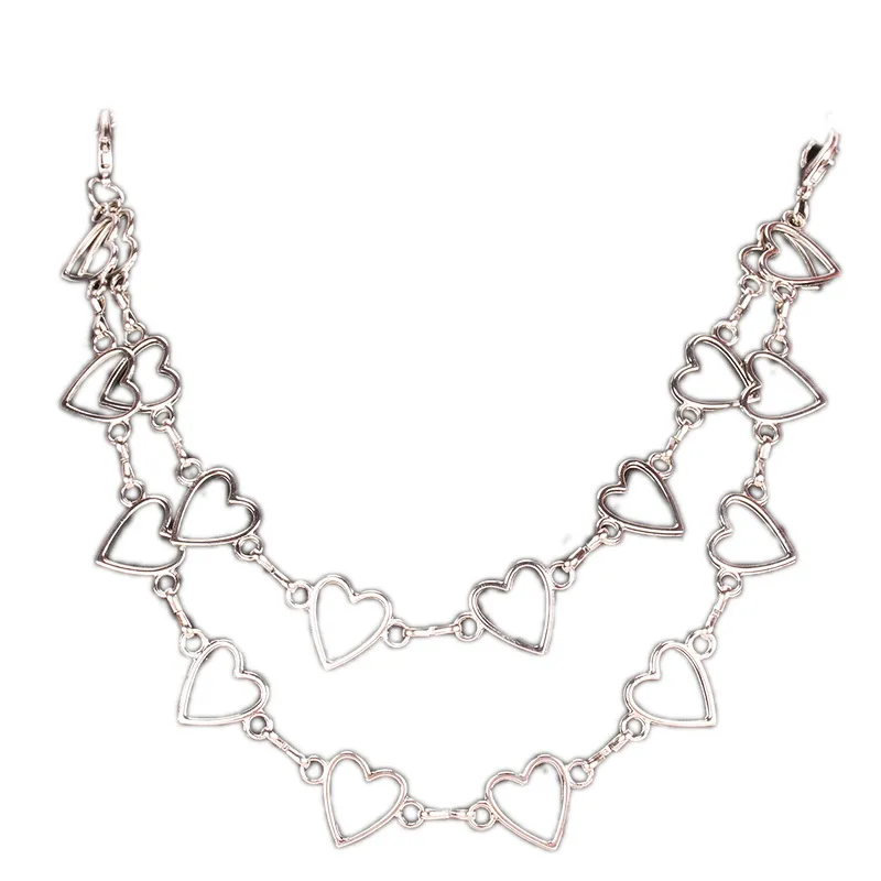 Exquisite Double-layer Heart Shape Decorative Pants Decoration Handbag Handle Clothing Chain Bag Accessories_voghion.com