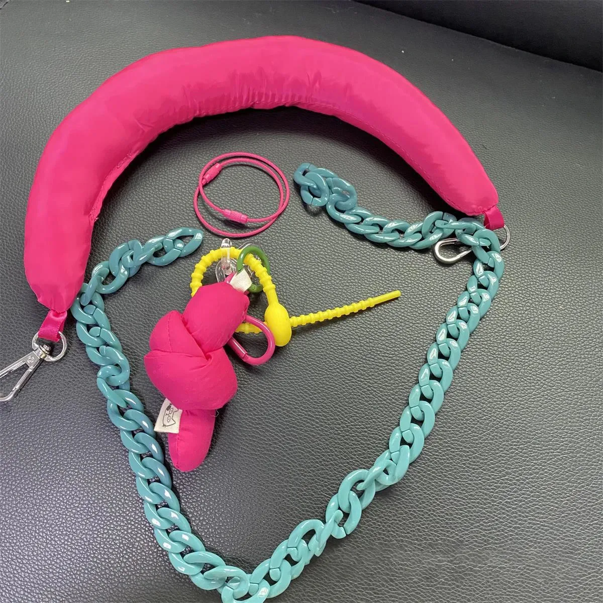 1Pc gebreide kleine verlengriem pols kleurrijke trekknoop tas schouderband Koreaanse mode tas hanger accessoires_voghion.com