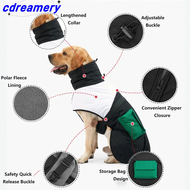 Winter Warm Verdicken Wasserdicht Warme Hundekleidung Für Kleine Mittel Große Hunde Haustier Hundemantel Windhund Dobermann Labrador Outfits_voghion.com