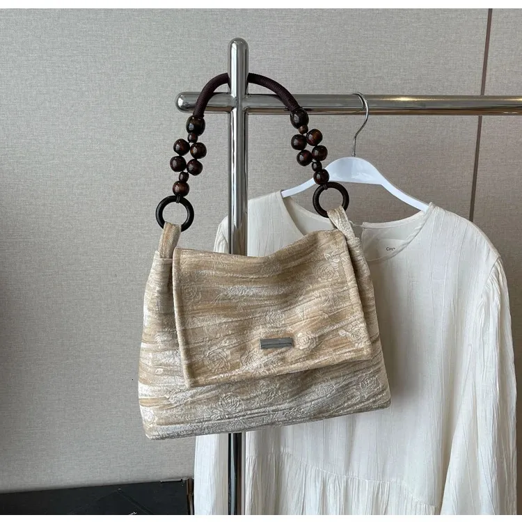 Bretelle in tessuto stampato alla moda da donna con hardware intarsiato, borsa sottobraccio e borsa portatile ad alta capacità 240806_voghion.com