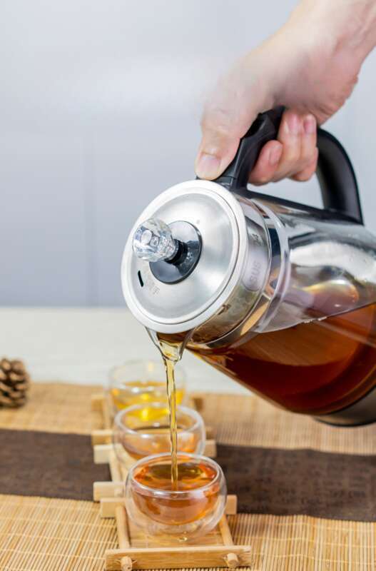 Uus Spray Black Tea Pu'er Steam täisautomaatne klaasist tervisekann, isoleeritud elektriline teekann_voghion.com