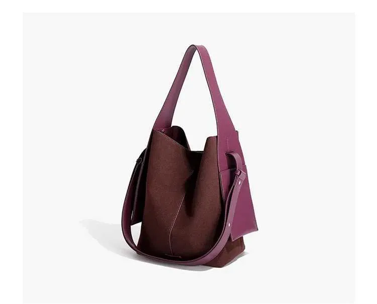 Sacs à bandoulière en cuir souple givré pour femmes élégantes et solides, grande capacité, sacs composites décontractés pour femmes C241212_voghion.com