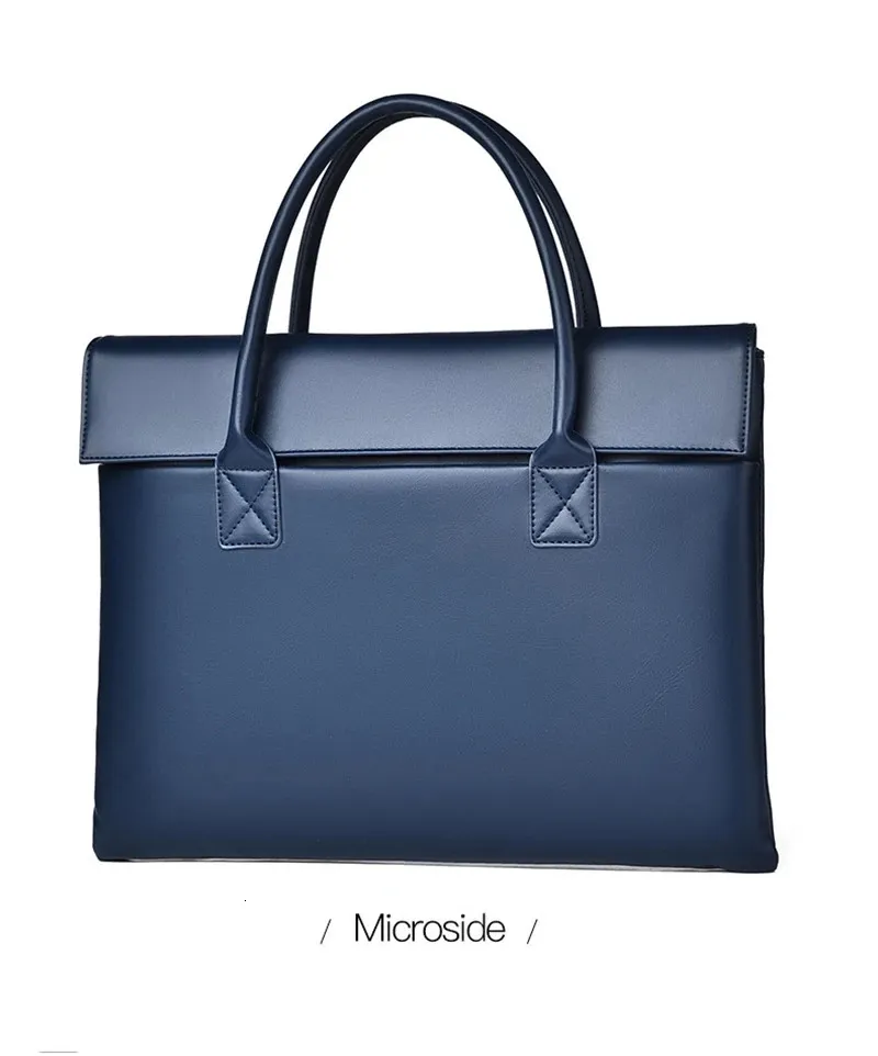 Cartella da donna Borsa esecutiva in pelle PU Borsa da ufficio Lavoro d'affari Pendolarismo Riunione Borsa semplice e resistente per uomo 14 pollici_voghion.com