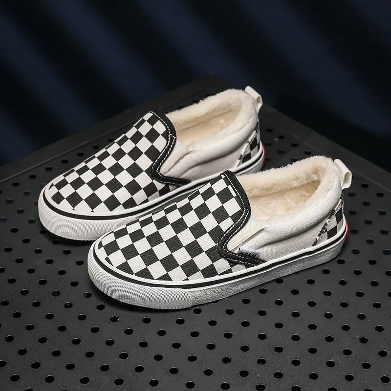 Kid Canvas Checkered Casual Sneakers For Boys And Girls_voghion.com