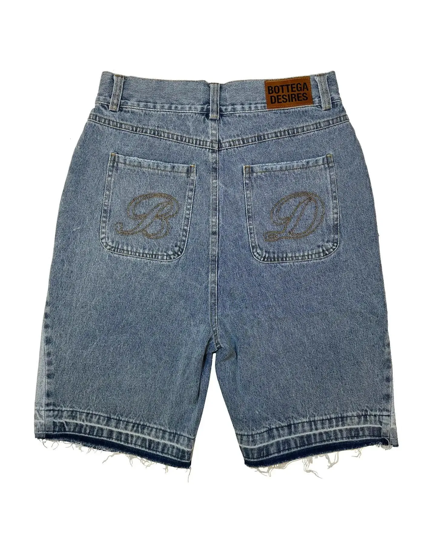 Heren Zwart Blauw Gewassen Denim Y2k Retro Letter Patchwork Zomer Mode Zand Shorts Casual Gesplitste Jorts Gym Sweatpants_voghion.com