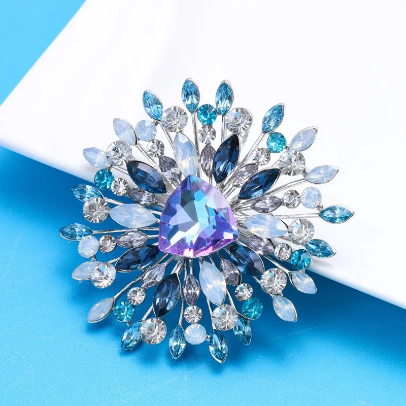 Kristall Blumen Brosche Glitzernde Anstecknadel Für Damen Herren_voghion.com