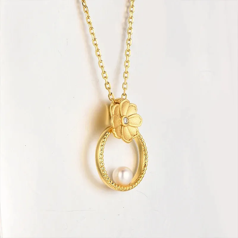 MULICHEN 4mm natürliche Süßwasserperle Anhänger Set Sterling Silber plattiert mit K Gold in Halskette für Frauen 240119_voghion.com