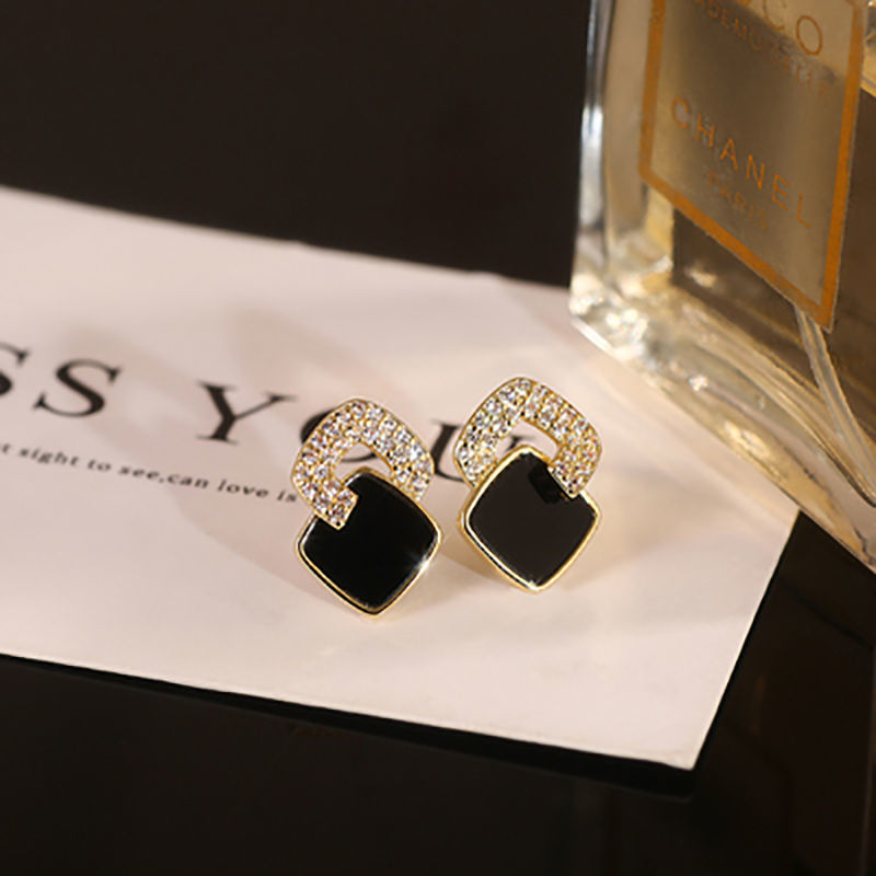 Elegant Black Drop Earrings High-end Style For Women Fashionable_voghion.com