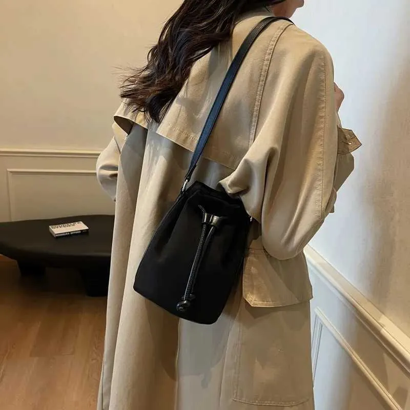 Suede Drstring Small Shoulder Bag Dark BrownC241217_voghion.com