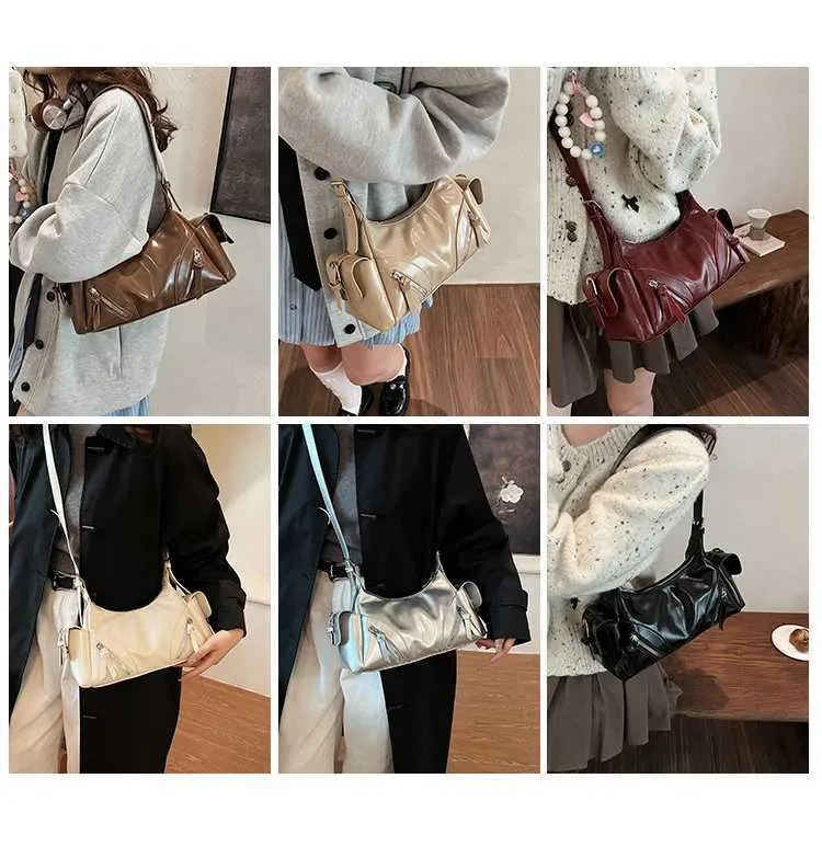 Strukturiertes Damen Schultertasche Aus Pu Leder Umhängetasche_voghion.com