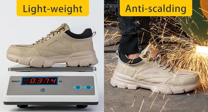 Chaussures de sécurité pour hommes avec embout en acier, amortissant les chocs et résistant à la perforation, style industriel 241205_voghion.com