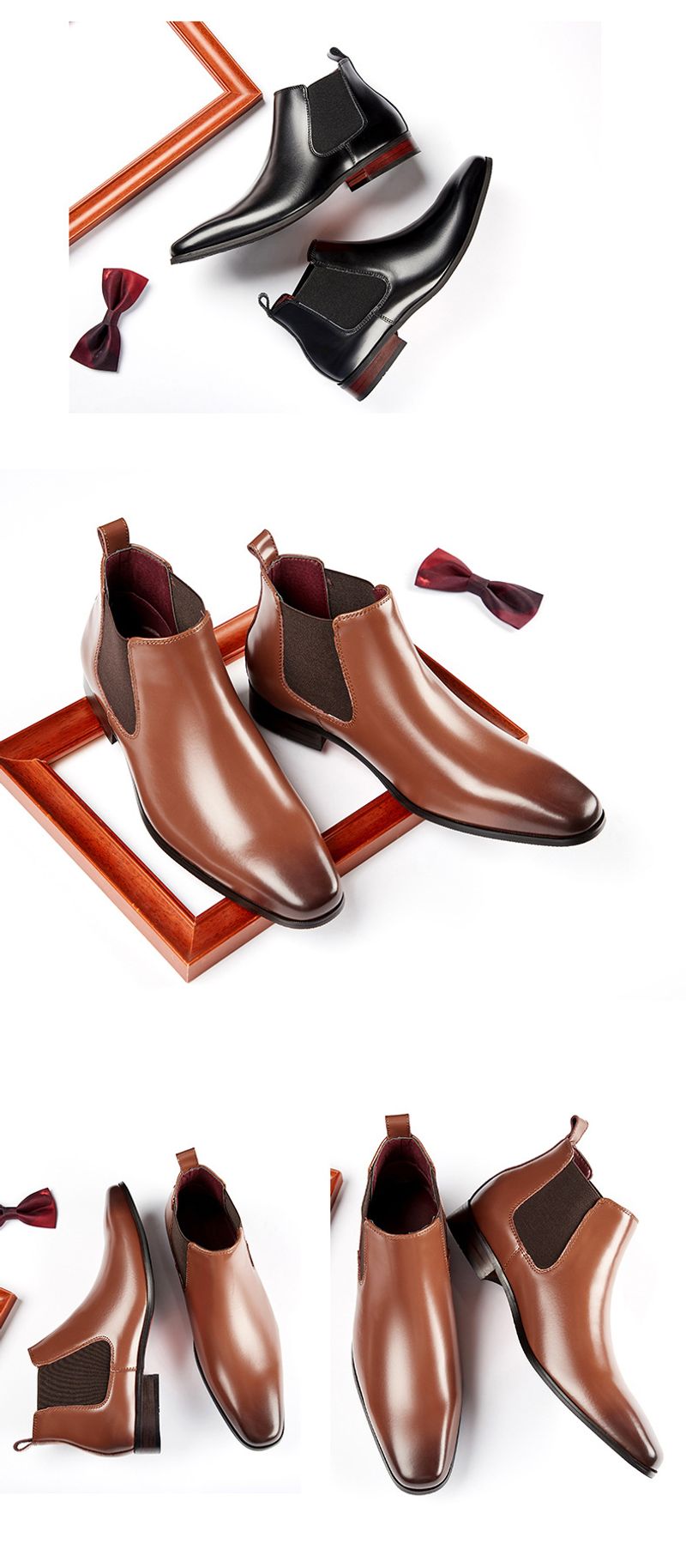 Botines de cuero genuino para hombre_voghion.com