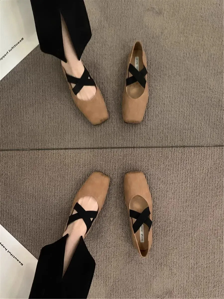 Bekväma mary jane ballerinaskor för damer retro slip ons_voghion.com