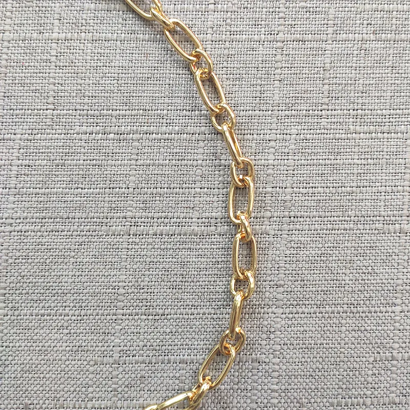 Collane con ciondolo Moda Cuore bianco Collana Catena color oro massiccio per donne Stile hip-hop Choker apribile Moschettone_voghion.com