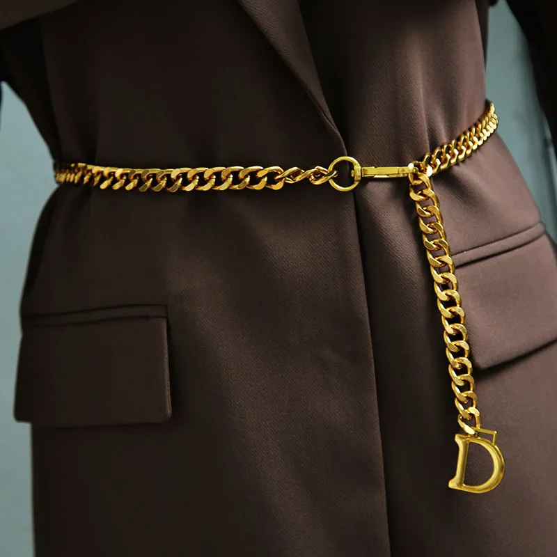 Gürtel Punk Kette Gürtel Kreis Damen Legierung Für Frauen Metall Weibliche Bund Kleider Koreanische Mode Taille StrapBelts_voghion.com