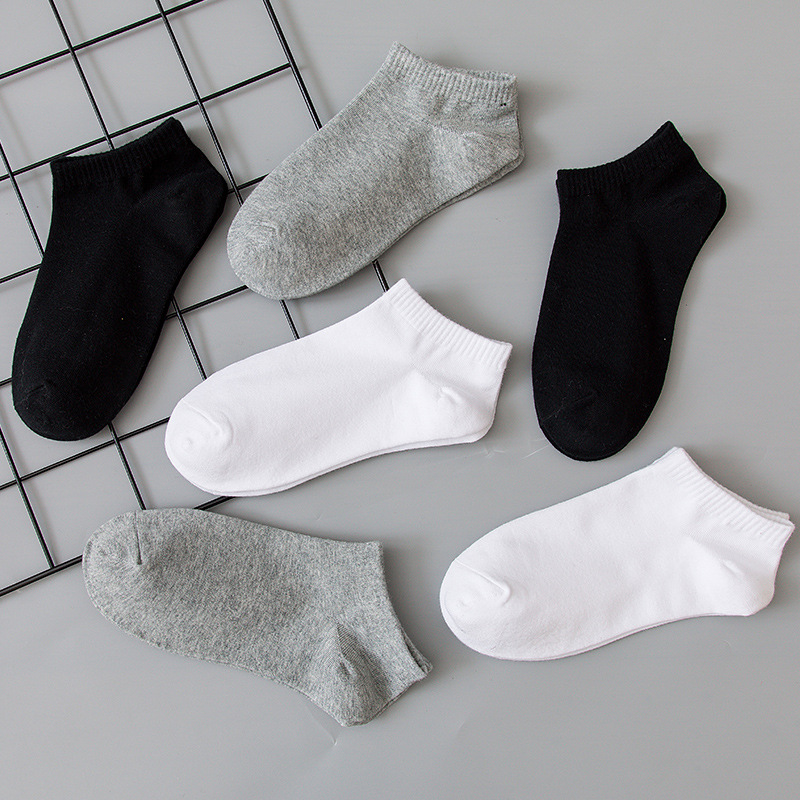 Unisex Black, White, And Gray Spring/summer Low-cut Invisible Boat Versatile Solid Color Non-slip, Odor-resistant Cotton_voghion.com
