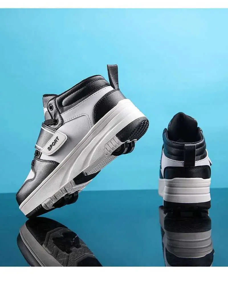 Barn Rullskridskor Pojke Flickor Sneakers Sportskor med 4 Hjul till Jul Födelsedag Barn Show Present H241028_voghion.com