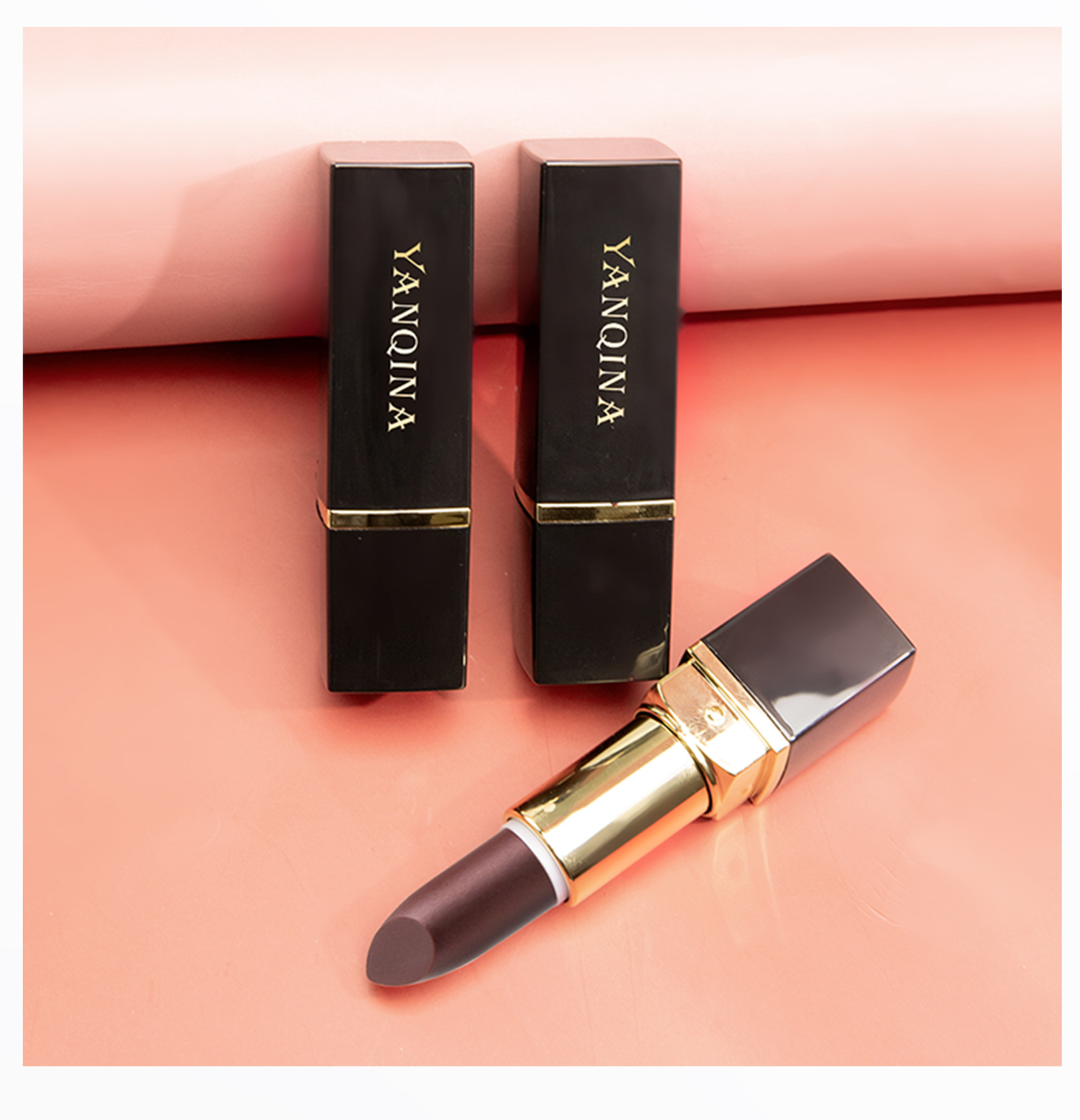 Nouveau YANQINA Yanqina Black Rose Rouge à Lèvres Chaud Changement Progressif Maquillage Affichage De Couleur Rouge à Lèvres Hydratant Changement De Couleur Rouge à Lèvres_voghion.com