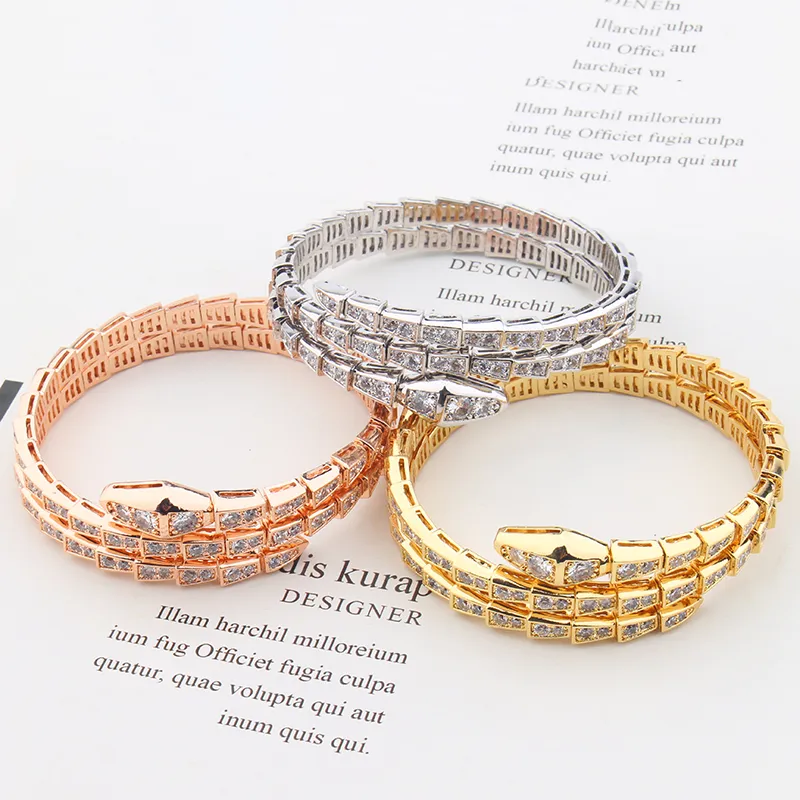 Braccialetto unisex alla moda con serpente placcato in oro, gioielli per donne, ragazze, signore, gioielli di design, compleanno, matrimonio_voghion.com