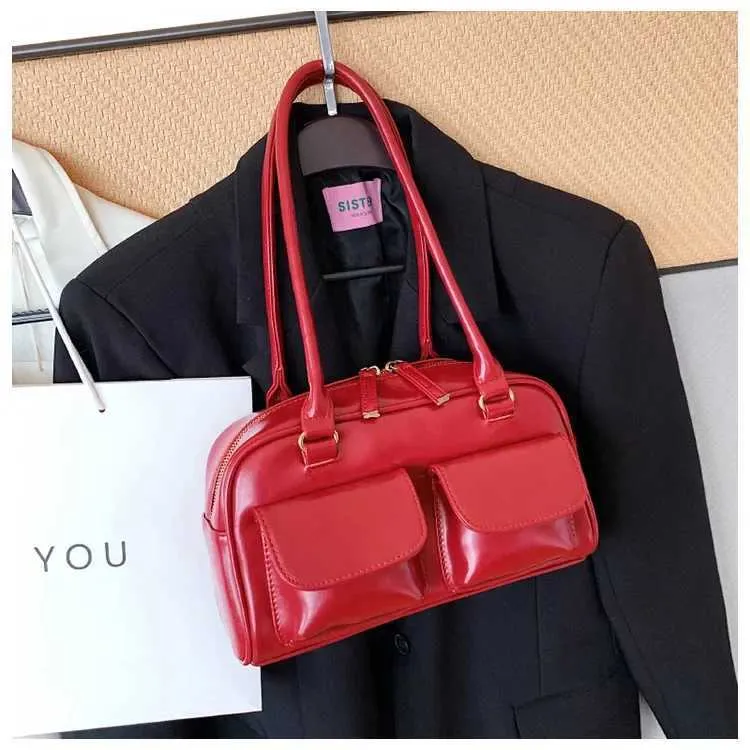 Dames satchel handtas van lakleer designer schoudertas rood_voghion.com