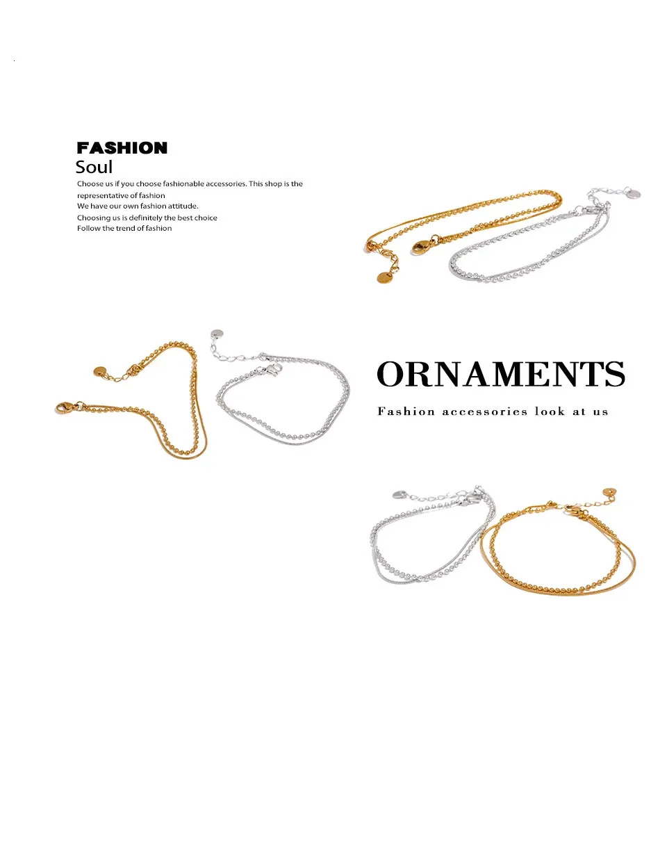 Armbänder Yhpup Edelstahl Flache Perlenketten Doppellagiges Modearmband Armreif Für Frauen Charm Sommer Strand_voghion.com