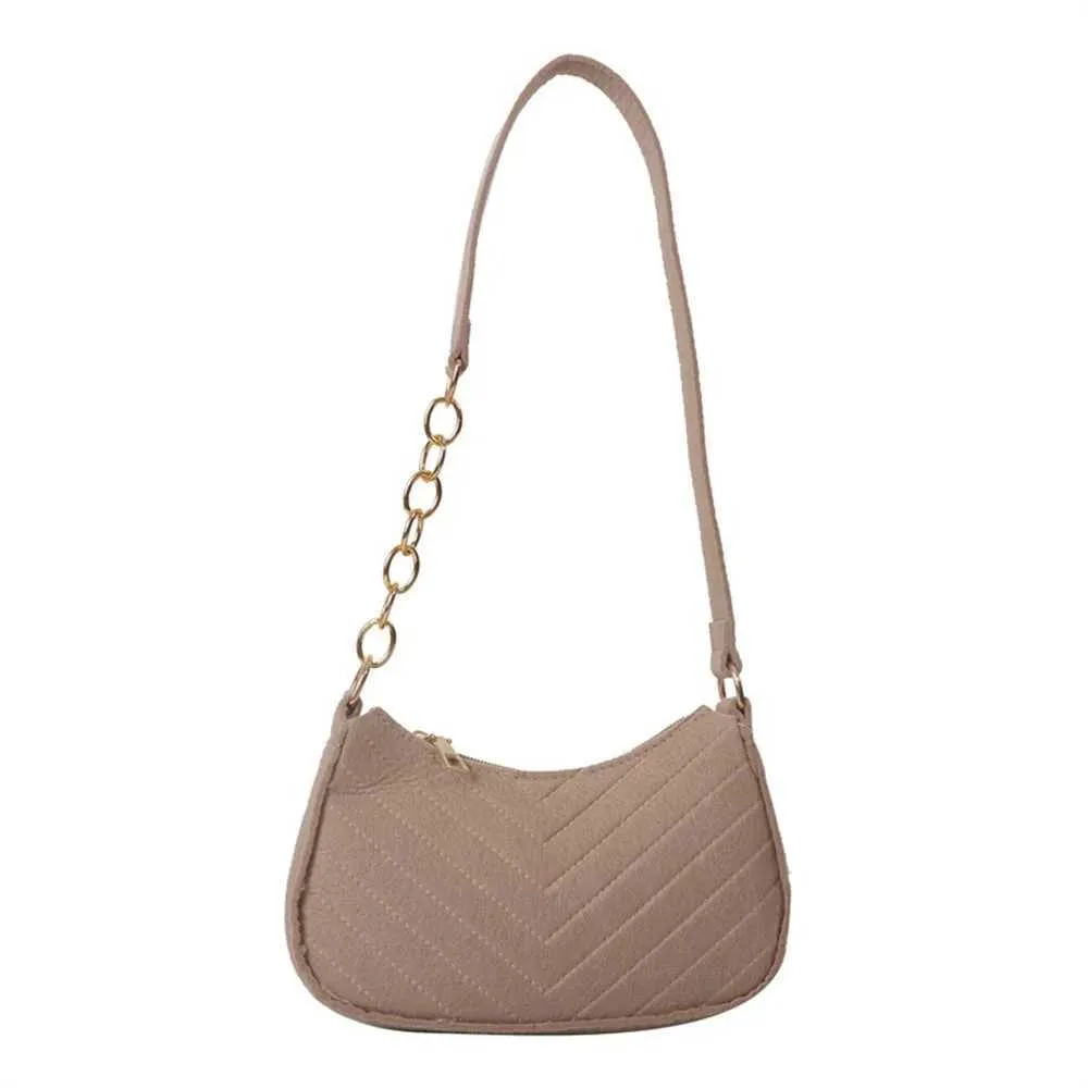 Women's Shoulder Bag Felt Chain Handbag Casual Solid Colour_voghion.com