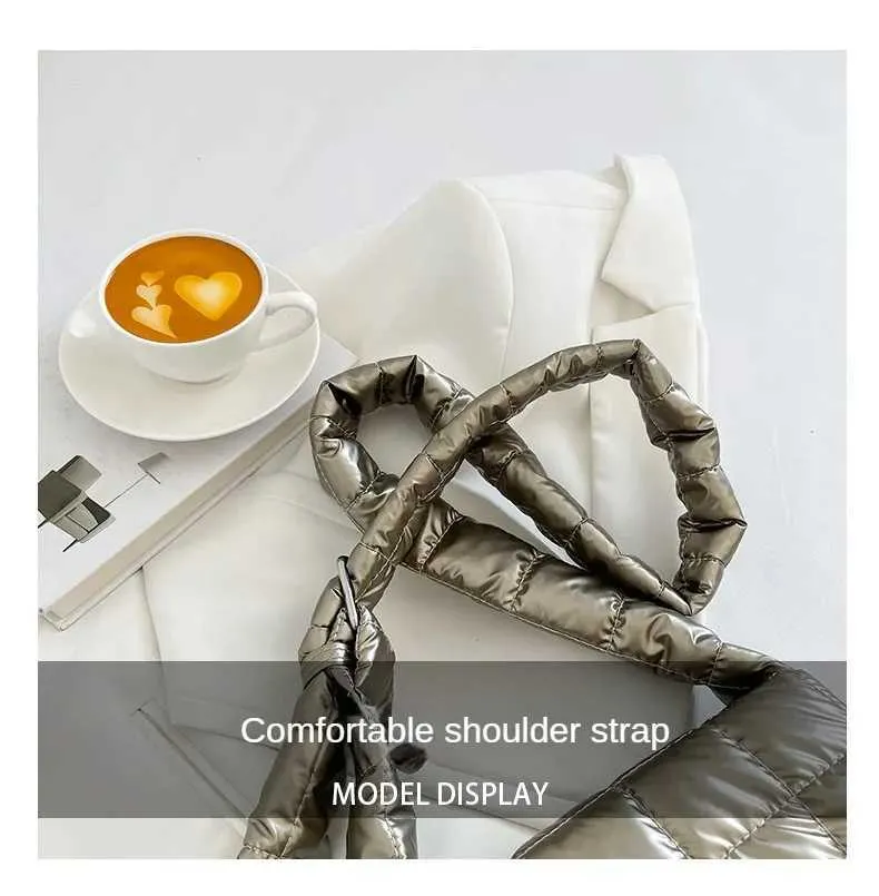 Moda trapuntata invernale leggera calda imbottita in cotone scozzese spalla donne sottobraccio borse gonfie borse C241216_voghion.com