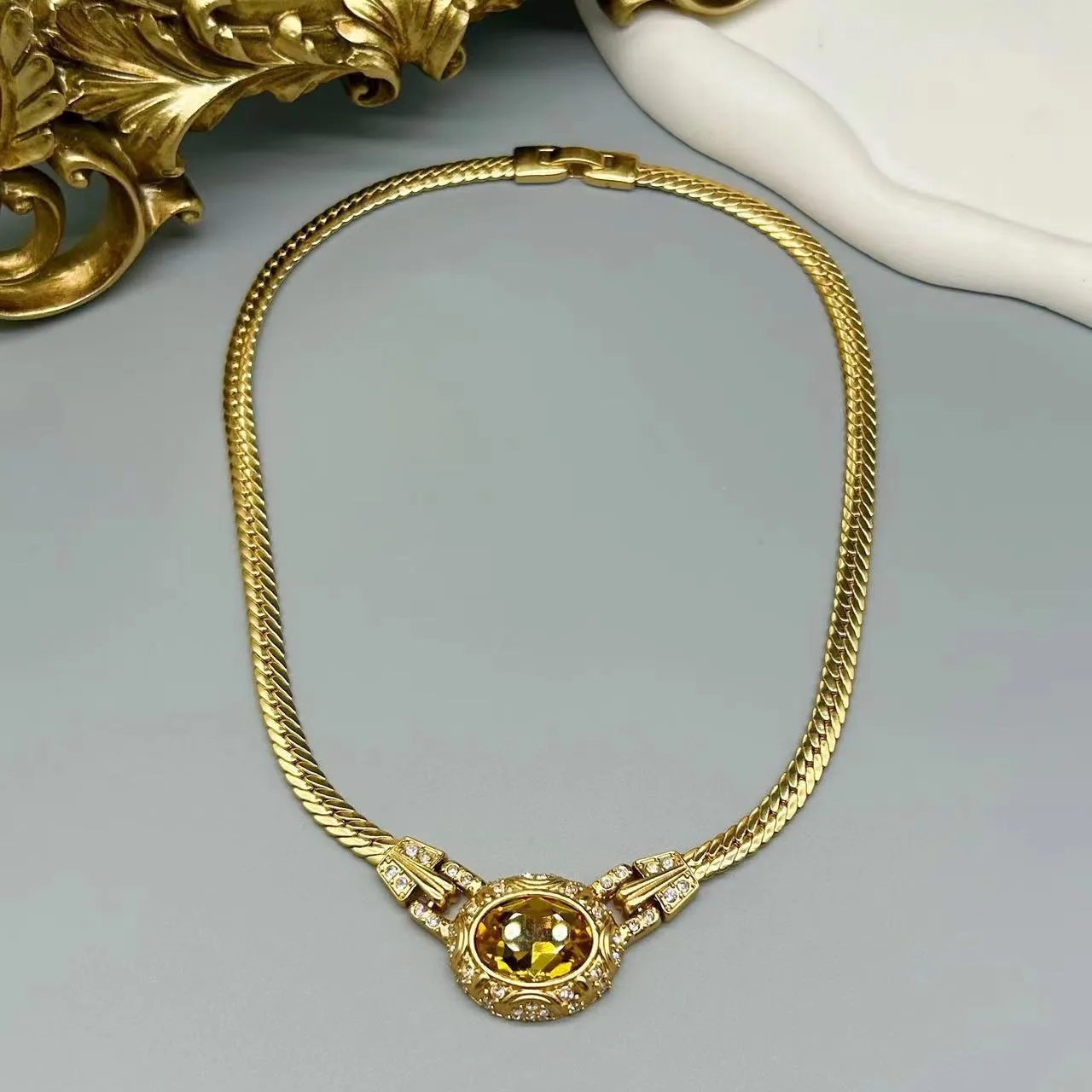 Ketten Vintage Smart Topaz Kette Halskette für Frauen_voghion.com