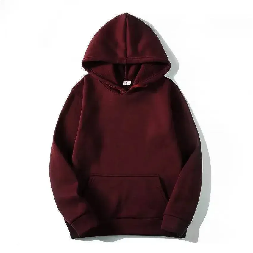 Trendy Loose Outono Inverno Homens e Mulheres Fleece Sports Sweatshirt Cor Sólida Pullover Casal Moda Hoodie S-3XL_voghion.com